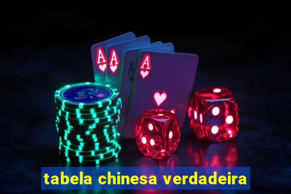 tabela chinesa verdadeira