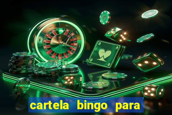 cartela bingo para cha de cozinha imprimir gratis