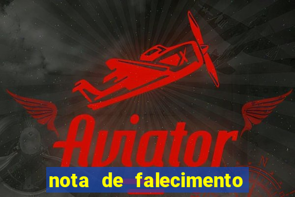 nota de falecimento em campos altos hoje